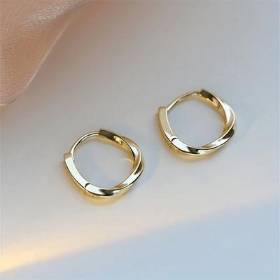 1 Pair of Fashionable and Simple Geometric Circular Earrings, Light Luxury High-end Ear Buckles, Suitable for Women's Daily Party Wear