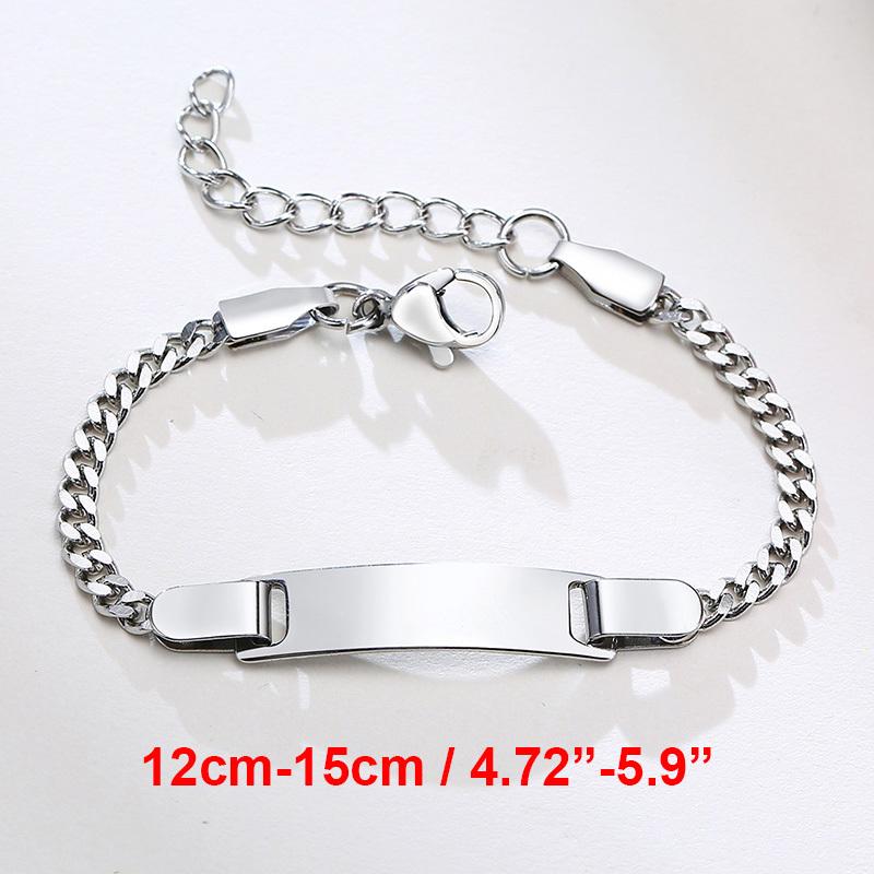 Vnox Mom Daughter Anti Allergy Stainless Steel Baby Bracelets Personalize Name Birth Date Bar Custom Girls Boys Baptism Gifts