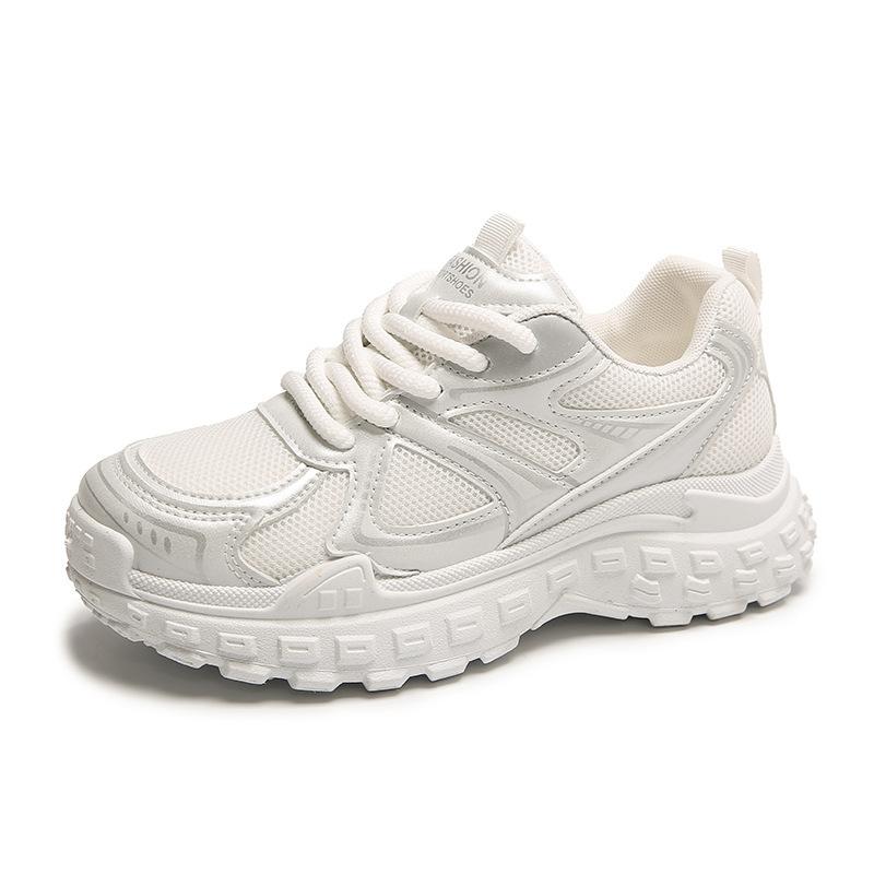 

Gray mesh dad shoes 22 years summer new breathable platform sneakers tire sole advanced sense 35 белый