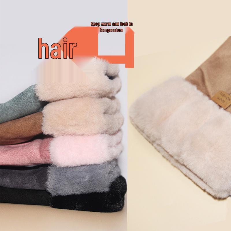 Damskie zimowe rękawice rowerowe śnieżne: Wiatroodporne, Kompatybilne z ekranami dotykowymi, Dwuwarstwowe, Pluszowe i Pogrubione dla ciepła.