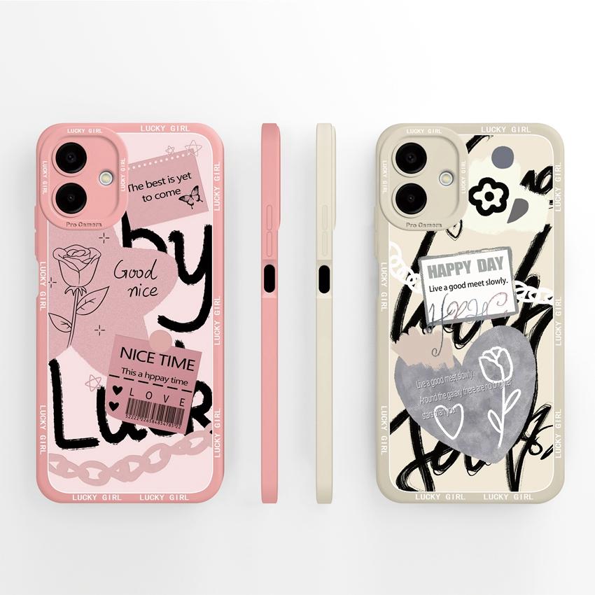 Sacs pour téléphone Pour Samsung A07 M07 F07 A17 M17 F17 M36 F36 M56 S26 Plus A25 Motifs Étiquette Mode Coque Arrière Souple en Silicone antichoc Pour Boîtier Samsung