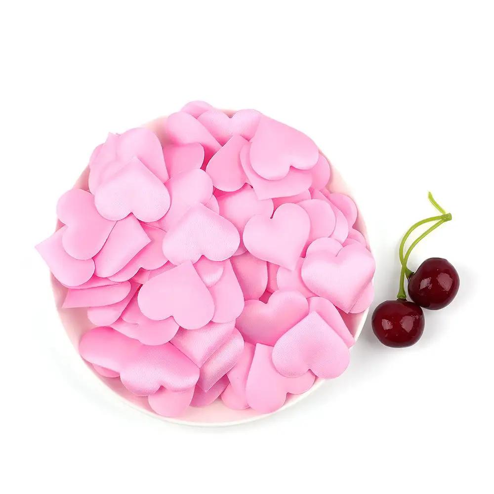 100pcs Sweet Craft DIY Table Decoration Throwing Rose Petals Wedding Party Love Heart Padded Fabric