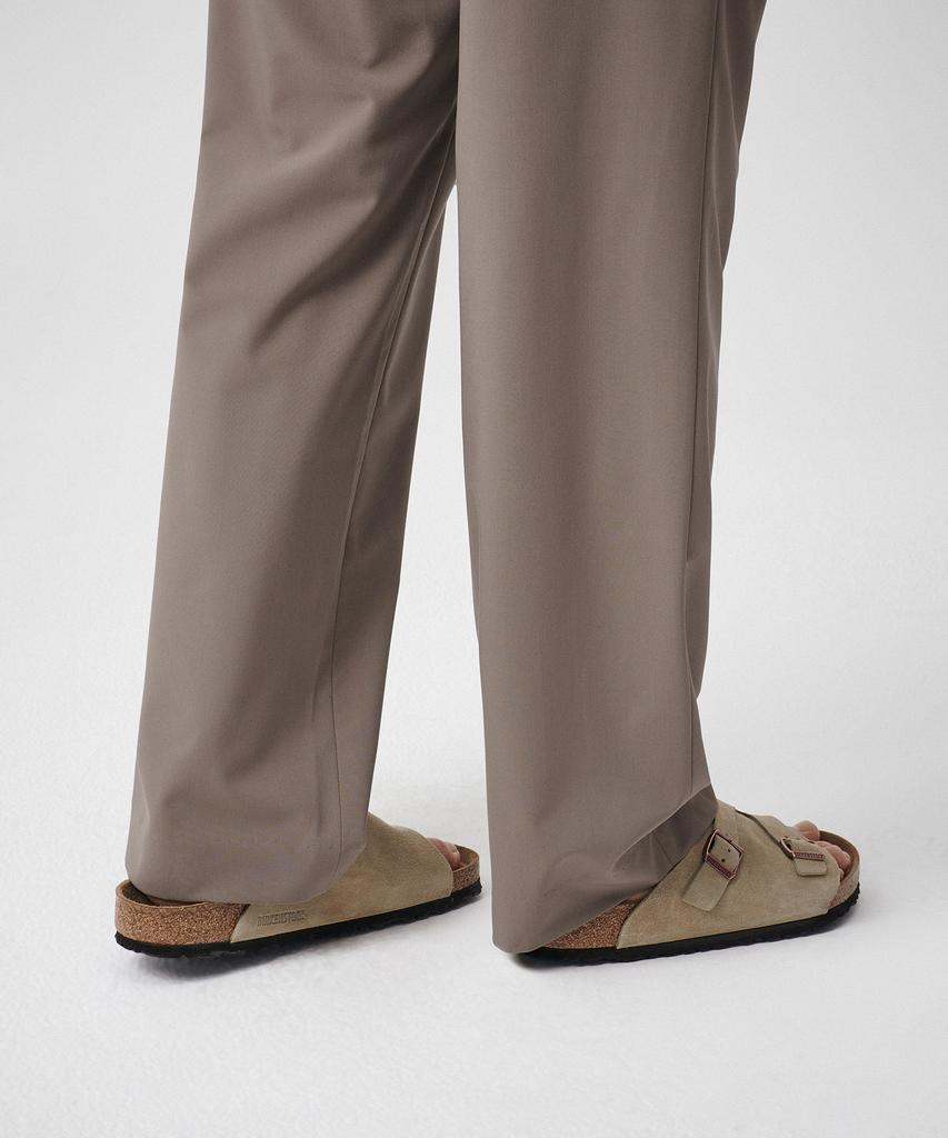MUSINSA STANDARD [Cooltandard] One-Pleat Wide Elastic Waist Slacks [Dusty Beige]