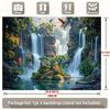 2D Rainforest Waterfall Backdrop, Tropical Nature Tapestry for Home