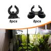 8Pcs Aquarium Heater Holder Suction Cups Fixing Clips Underwater Black with Clips