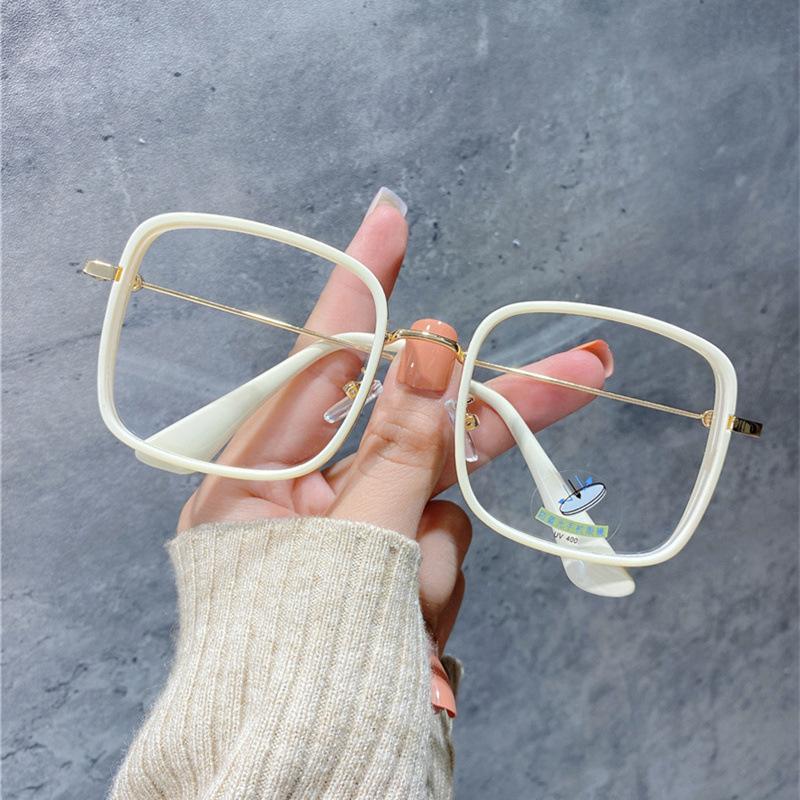 Luxusní brýle pro krátkozrakost s velkým kovovým rámem Ochranné brýle na počítač proti modrému světlu TR90 Dioptrické brýle 0 -0,5 až -6,0