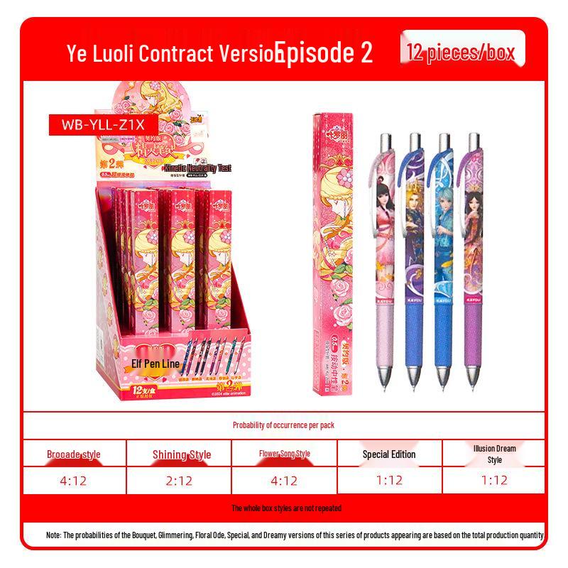 Ye Luoli Card Game Dreamy Gel Pen - Second Series Blind Box Edition: Exquisite Pony Design Single Pen