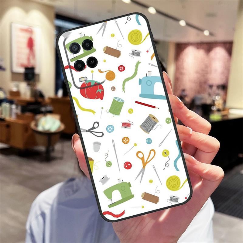 Sewing Scissors Case For Oppo A78 A98 A79 A18 A38 A58 A40 A60 A80 A16 A76 A96 A15 A74 A94 A54 A17 A77 Cover