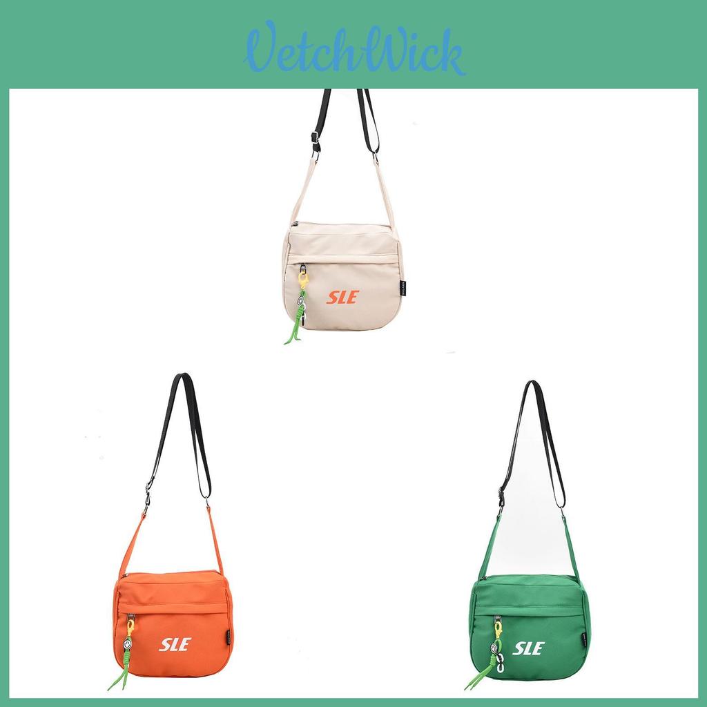 Casual Canvas Crossbody Bag For Women In Black With Pendant And Soft Structure