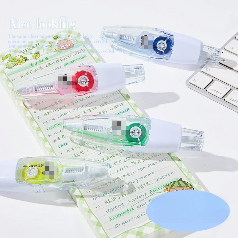 Marker Tape Highlighter for Student Study Press Type Fluorescent Stationery Marker Tape Clean Text Underliner for Study Office