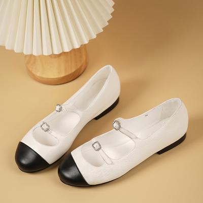 Mary Jane Schuhe Damen Dickabsatz Leder Mary Jane Damenschuhe High-End-Sinn Kleine Lederschuhe Damen Rockstil Zeigt kleine Füße