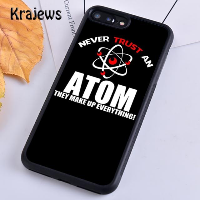 Krajews Never Trust An Atom Cool Science Phone Case For iPhone 14 5s 6s 7 8 Plus X XR XS 11 12 13 Pro Max Samsung S21 S22 Ultra