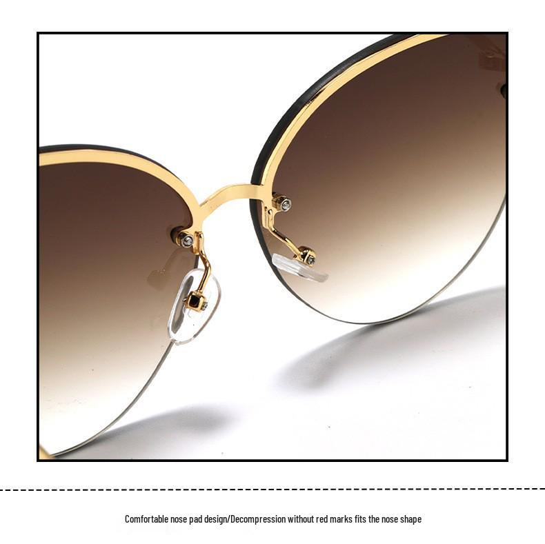 Women's Korean Style Cat Eye Sunglasses, UV Protection, Comfortable Metal Frame, High-End Feel, Polarized Lenses.
