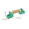 2Pcs Copper Terminal Connector Bar Heavy Duty Ground Bus Bar Kit 6 Terminal Positions for Distribution Box Electrical Equipment