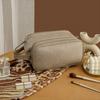 Double Zipper Multifunctional Makeup Bag Large Capacity Cosmetic Handbag  For Women
