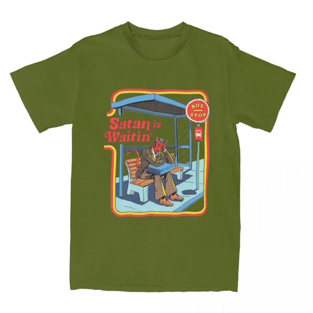 

Сатана ждет Смешной Винтажный Темное Искусство Мужские Женские Футболки Юмор Палп Арт Одежда Новинка Футболки Футболки Одежда XXXXXL дубильная кора