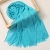 Foreign Trade Silk Scarf Cotton And Linen Headscarf Women'S Spring And Summer Solid Color Japanese And Korean Scarf Sun Protection Warm Shawl Hair