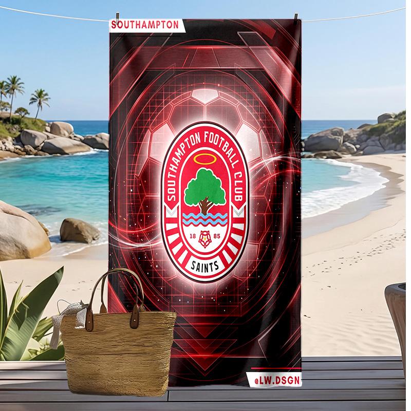 Southampton Football Print Beach Towel, Large Soft Quick Dry Towel for Beach Camping Swimming