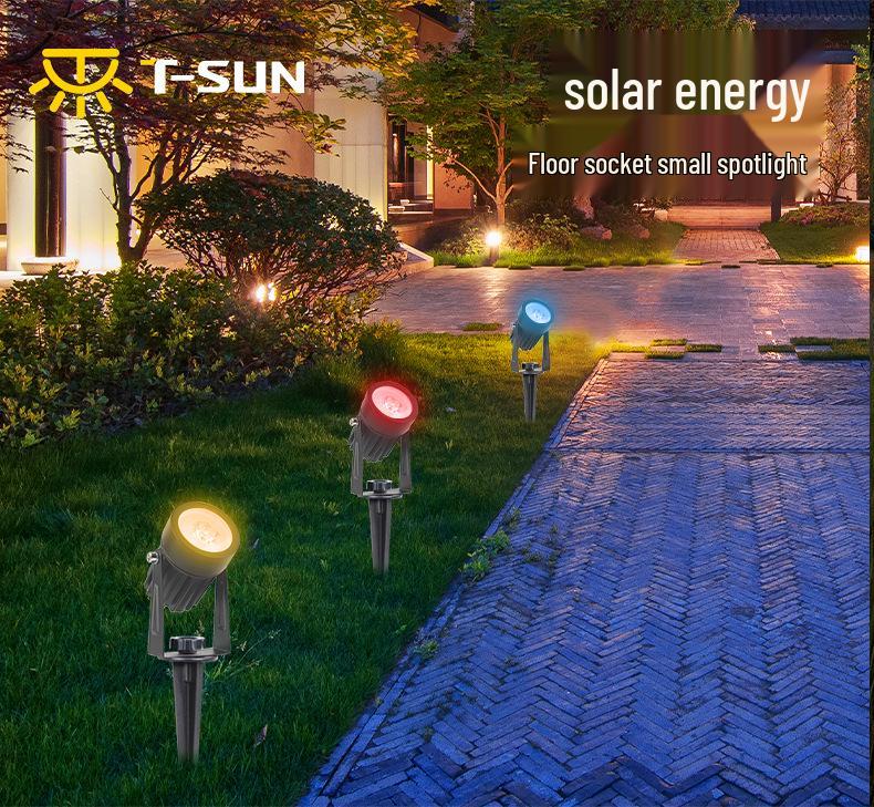 RGB Solar Lawn Spotlights - Outdoor LED Landscape Lights for Courtyard & Trees