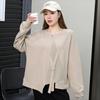 DIMANAF 2025 Spring Pullover Autumn T-shirt Women Solid Asymmetrical Full Sleeve Loose White Black