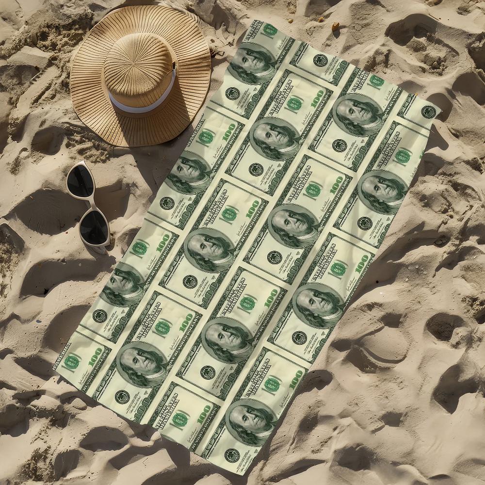Euro Dollar B-Benjamin Franklin Art Towel Beach Towel Oversized Quick Dry Towel Absorbent Soft Swim BeachTowels for Men Women