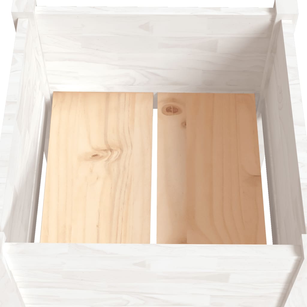 Vidaxl Donice Ogrodowe, 2 Szt., Białe, 50X50X70 Cm, Drewno Sosnowe