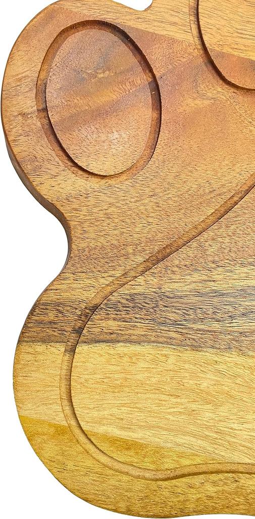 Funny Paw Shaped Wood Cutting Board for Kitchen with Groove, 10.25"L x 11"W Decorative Funny Paw Charcuterie Serving Board