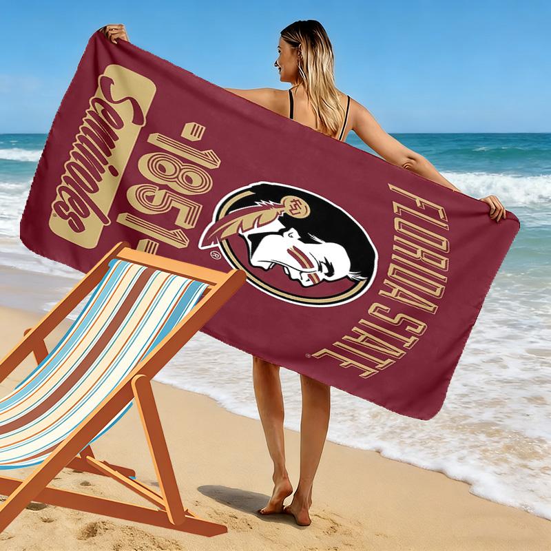 Florida State Seminoles Print Beach Towel, Large Soft Quick Dry Towel for Beach Camping Swimming