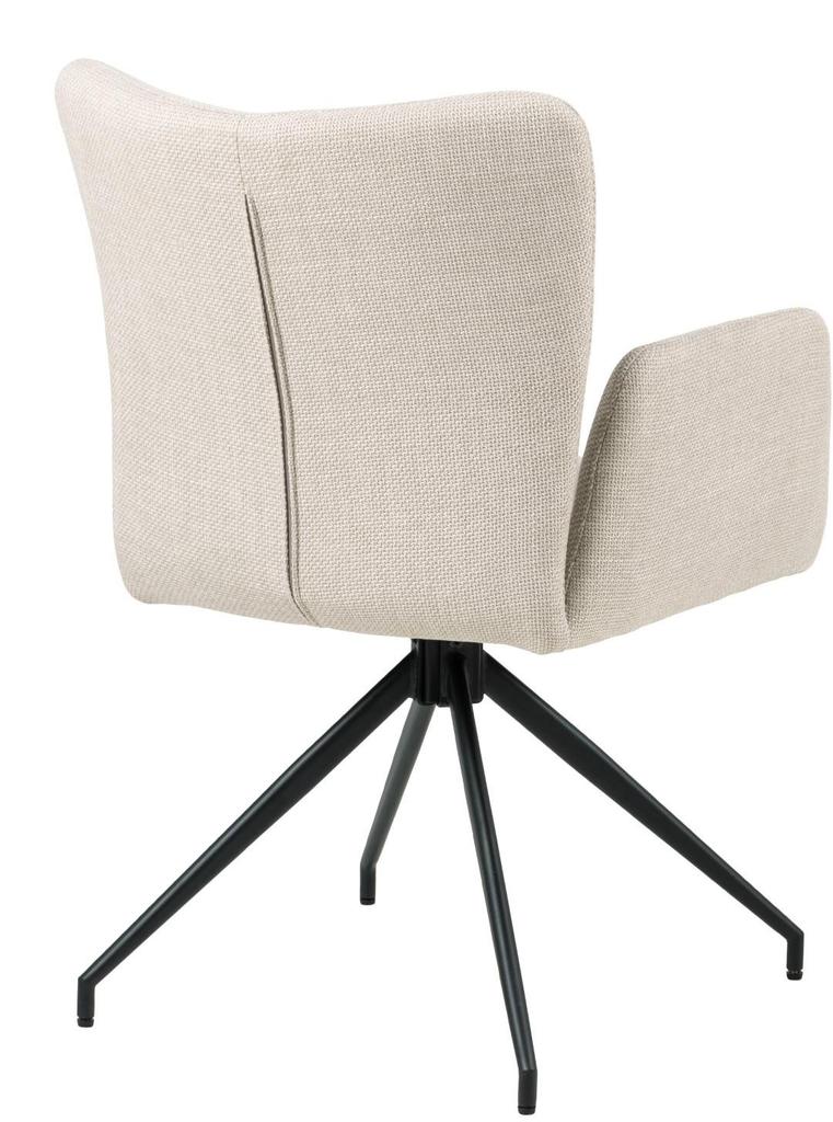 Beige SWIVEL CHAIR WITH ARMRESTS, metal legs