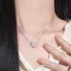 Elegant Sparkling Diamond Moon Necklace: High-End Clavicle Chain for Women