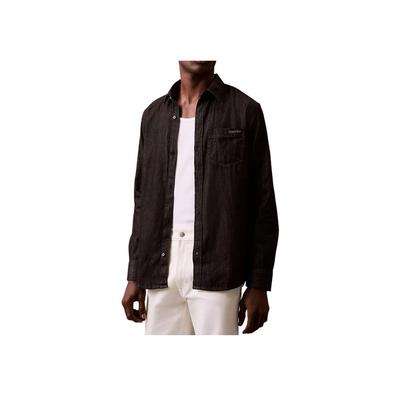 Solid Color Casual Comfortable Pointed Collar Long Sleeve Shirt Men Shirts Black 40EM789-001