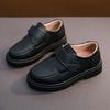 Boys' Black Leather Loafers - Soft Sole for Spring/Autumn, British Style, Perfect for Primary School Performances