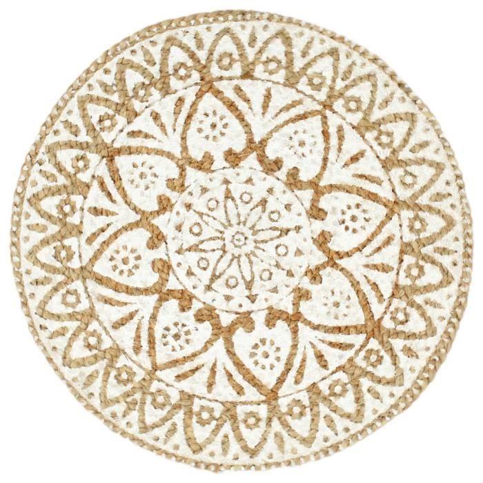 Napperons - VIDAXL - 6 pcs - Blanc - Jute - 38 cm Rond