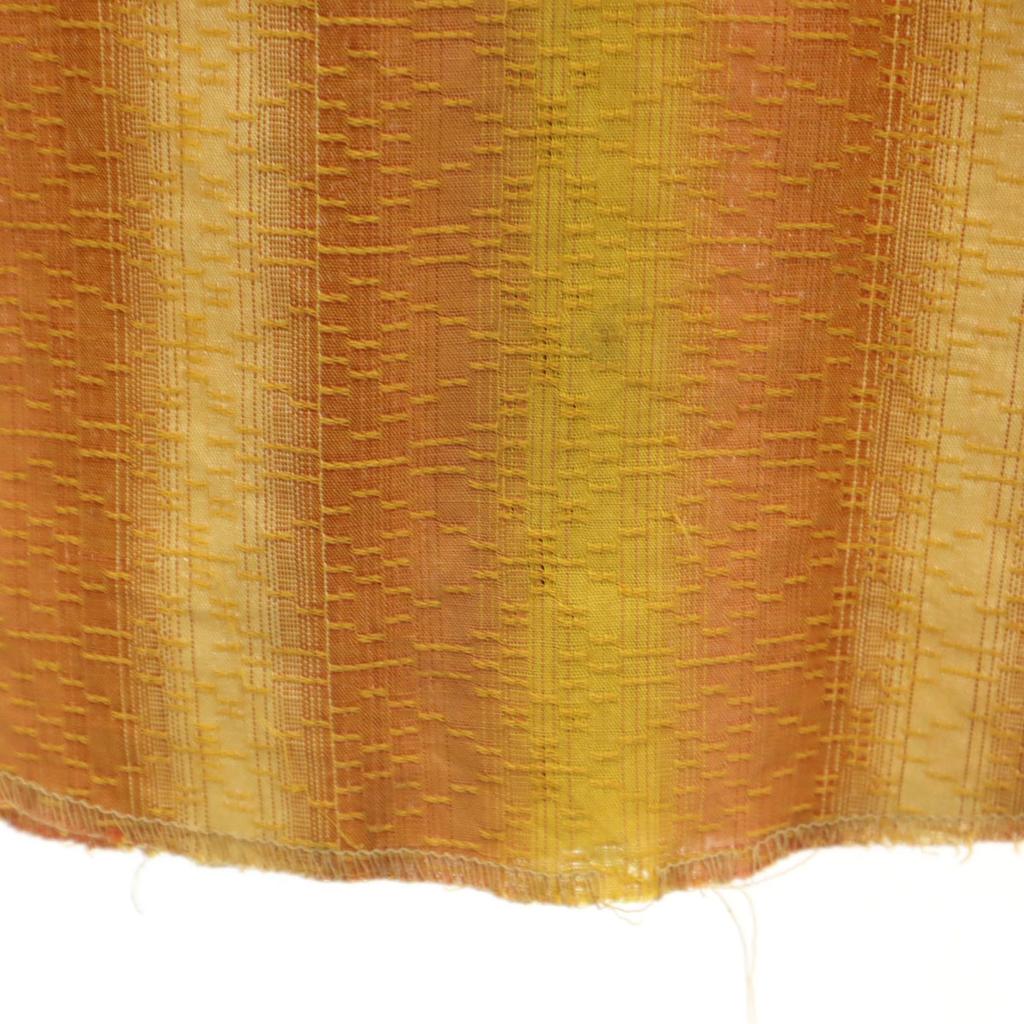 Vintage 70s Striped Pattern Long Sleeve Western Shirt 16/33 Orange Men's Used