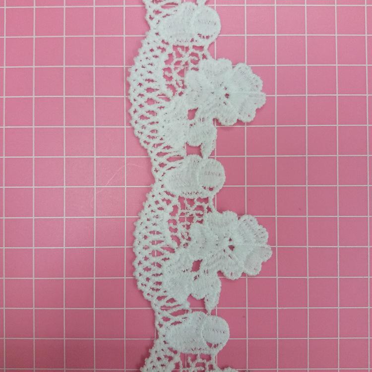 Milk Silk Lace White Water-Soluble Lace, Embroidered Clothing Accessories Lace Handmade Exquisite Pattern