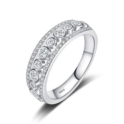 2023 April Collection Crystal Zircon Stone Ring Silver Color Love Engagement Ring Vintage Wedding Rings For