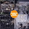 Solar Curtain String Lights Outdoor Fairy Lights Powered Twinkle String Lights 8 Modes for Home Garden Patio Christmas Decor