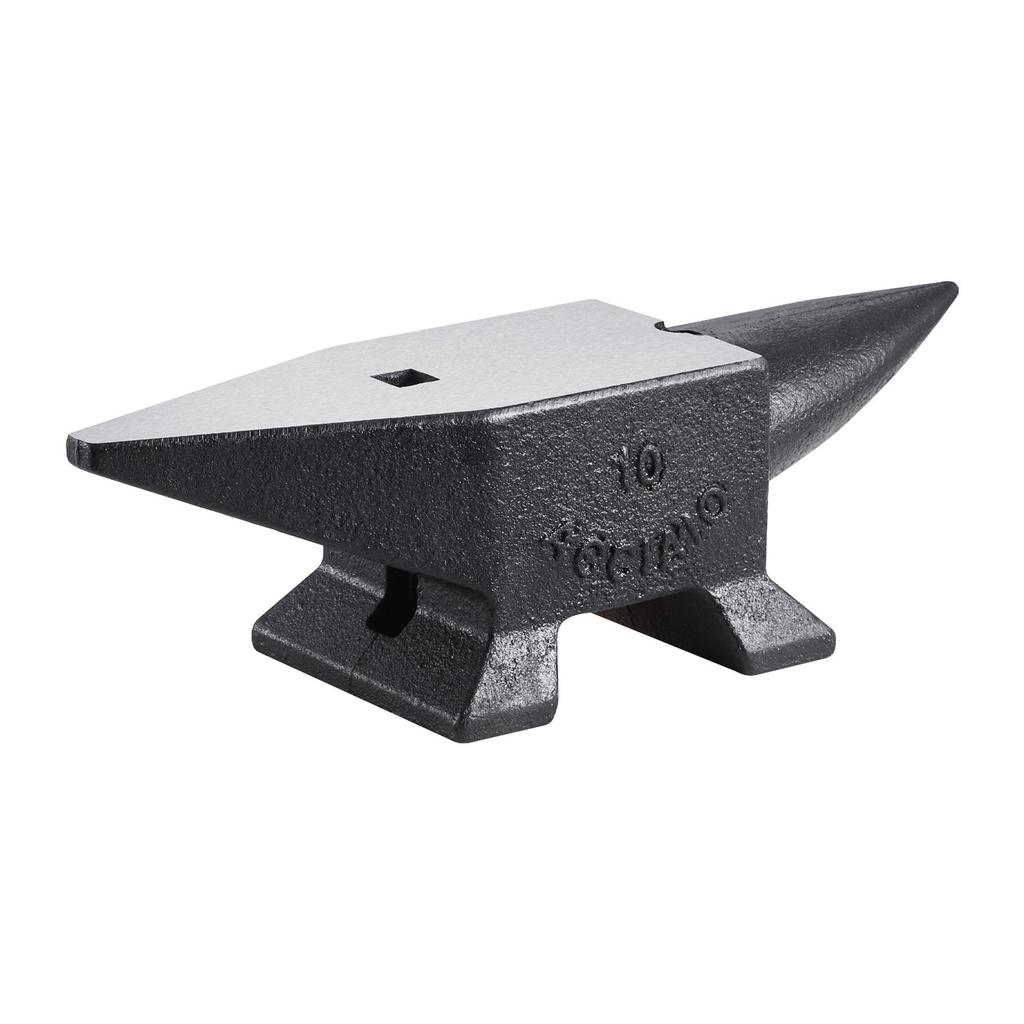 Cast Steel Anvil, 22 Lbs(10kg) Single Horn Anvil with Large Countertop and Stable Base, High Hardness Rugged Round Horn Anvil Blacksmith, for Bending,