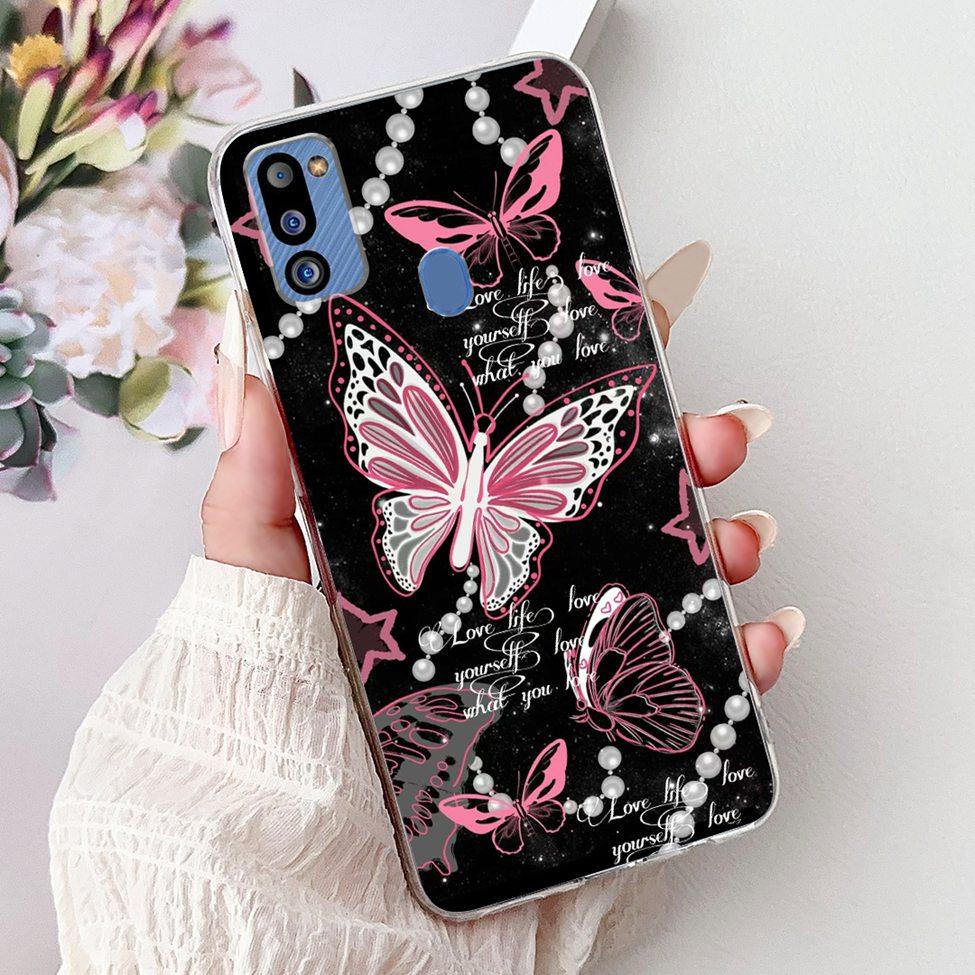 For Samsung M21 2021 Case Clear Fashion Cute Cat Cool Luxury Painted Soft Funda For Samsung Galaxy M21 2021 Back Cover SM-M215G