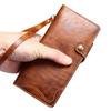 Samsung S26 Retro Genuine Leather Phone Case with Card Slot & Lanyard for S25 Ultra/S24+ Flip Cover