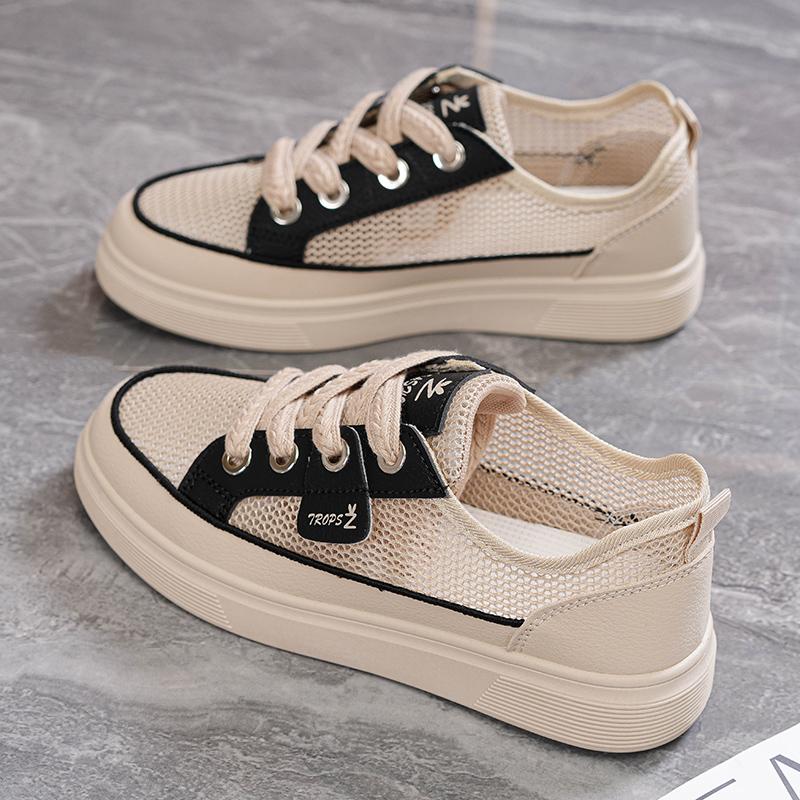 Shoes women's summer 2025 new hole shoes mesh white shoes women's versatile breathable casual sports board shoes