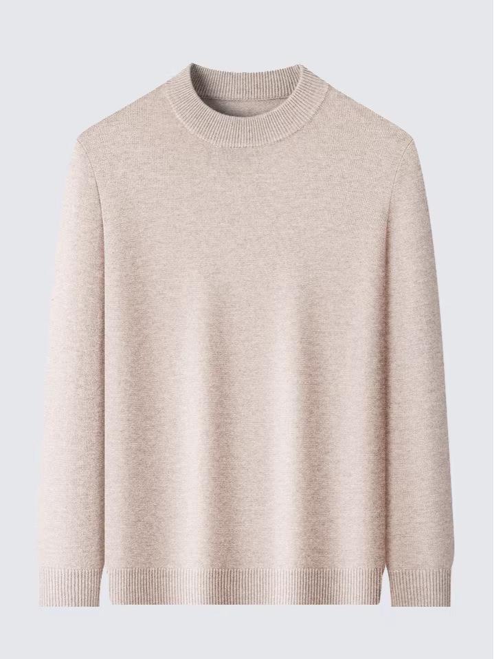 Herren Kaschmir Pullover mit halbem Reißverschluss, dicke Wolle, Langarm, Winter Baselayer
