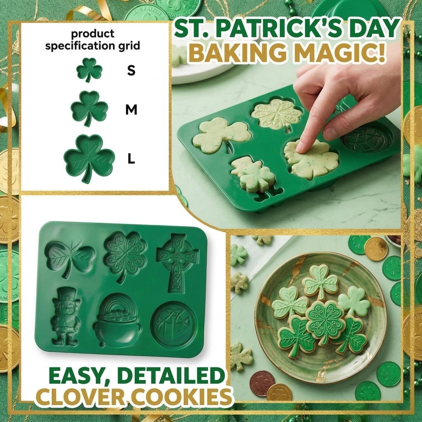 

St. Patrick s Day Silicone Cookie Mold Set One Size