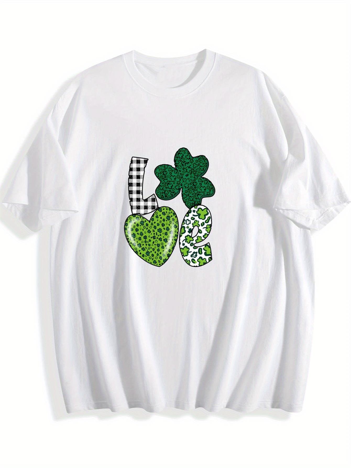 St Patrick s Day Clover Heart Love T-shirt XXXL