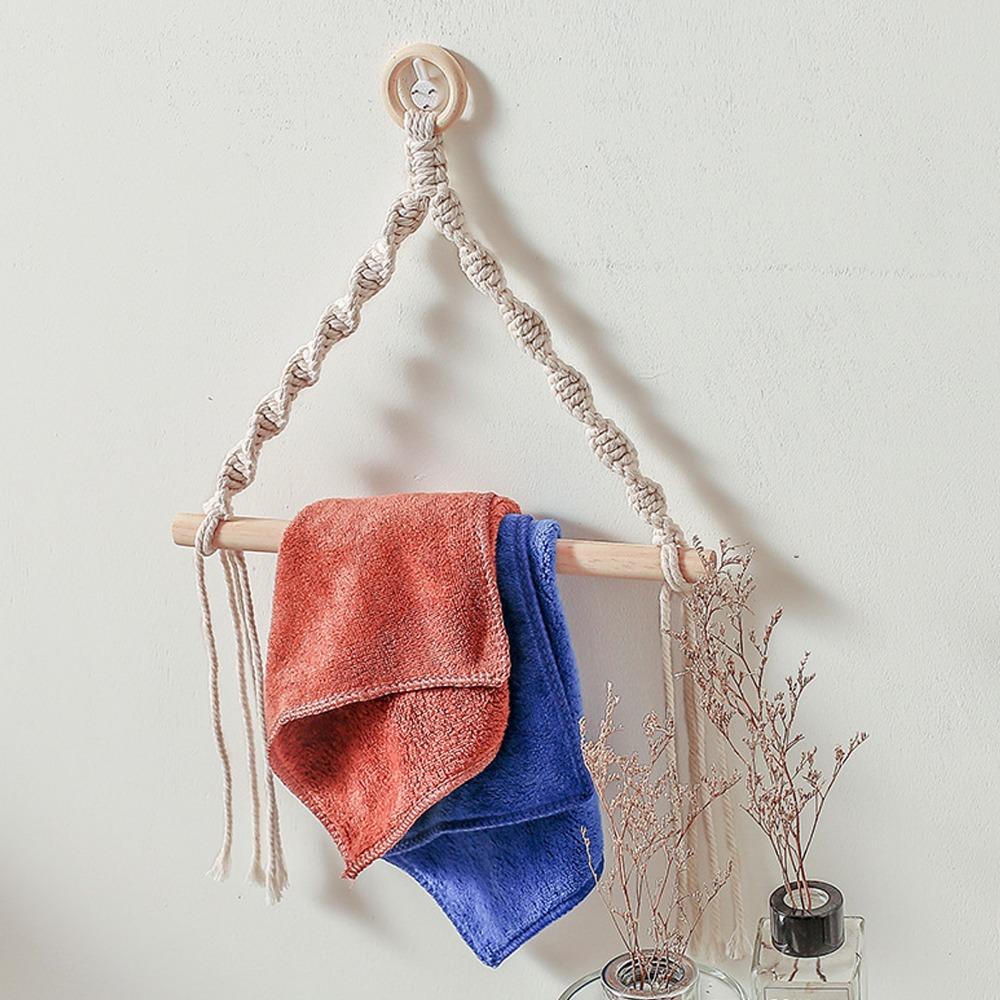 2pcs Cotton Rope Paper Towel Holder Anti Static Towel Rack Boho Toilet Roll Holder For Bathroom