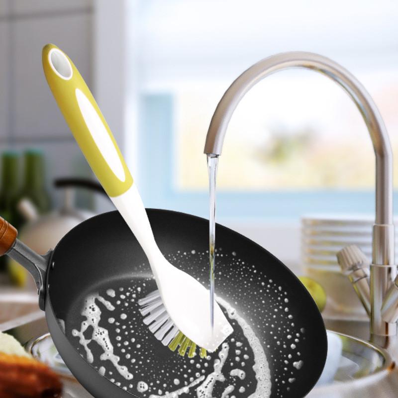 Kitchen Cleaning Brush Long Handle Multiuse Plastic Scrubber For Dishwashing And Pots