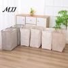 Durable Nursery Organizer Laundry Basket with Wooden Handles, Cotton And Linen Large Family Size Clothing Basket, Storage Space Saving