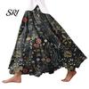 Long Skirt Maxi High Waisted 3D Floral Print Large Hem Lightweight Bohemia Style Summer Slimming Work Leisure Daily Wear Boho