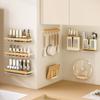 Wooden Material Spice Rack Shelf No Drill Installation Wall Storage Rack  Living Room Use