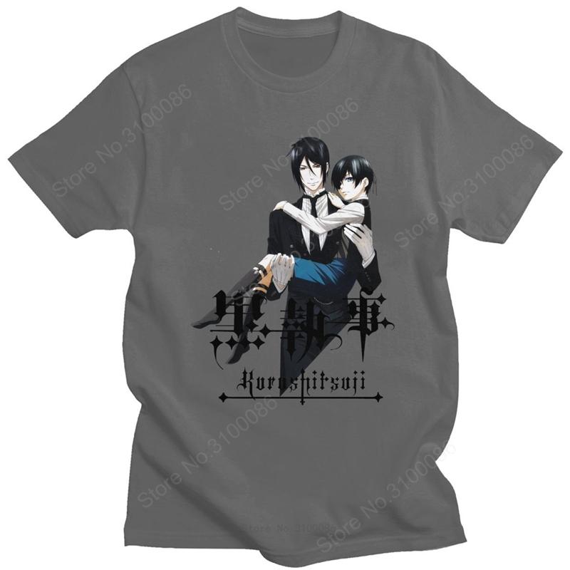 Cool Black Butler Tshirt Unisex Short Sleeve Kuroshitsuji Ciel T Shirt Phantomhive Printed Tshirt Soft Cotton Anime Unisexga Tee Tops
